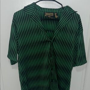 F21 Men’s WICKED Green and Black Striped Top